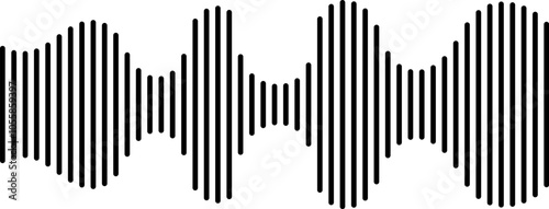 Abstract sound wave illustration with vertical lines of varying widths symbolizing audio levels and frequencies, perfect for multimedia and entertainment projects