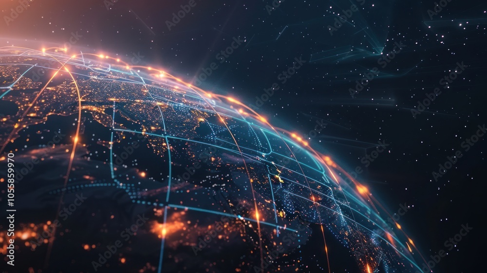 Fototapeta premium Global Network and Connections