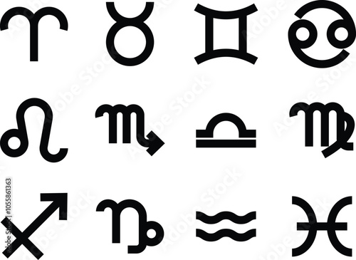 Zodiac sign symbol Icon Set