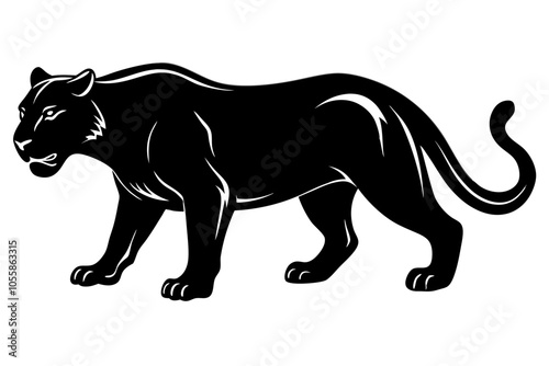 black panther silhouette vector, Black Panther Icon,