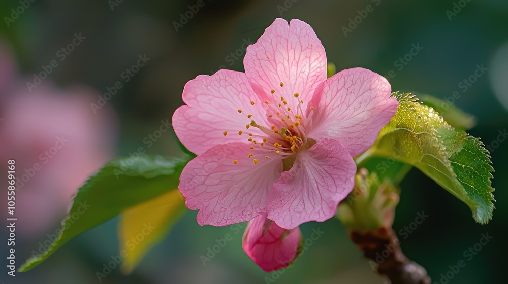 Obraz premium Pink Cherry Blossom Flower