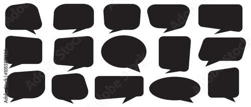 Black speech bubble collection. Set of speech bubble. Speech bubble comic