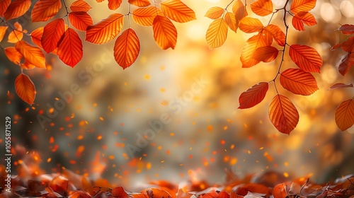 autumn leaves background generative ai