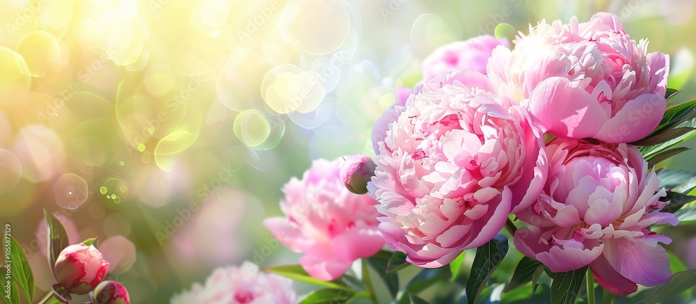 The Beautiful Peony In The Summer Park The Beautiful Peony In The Summer Park