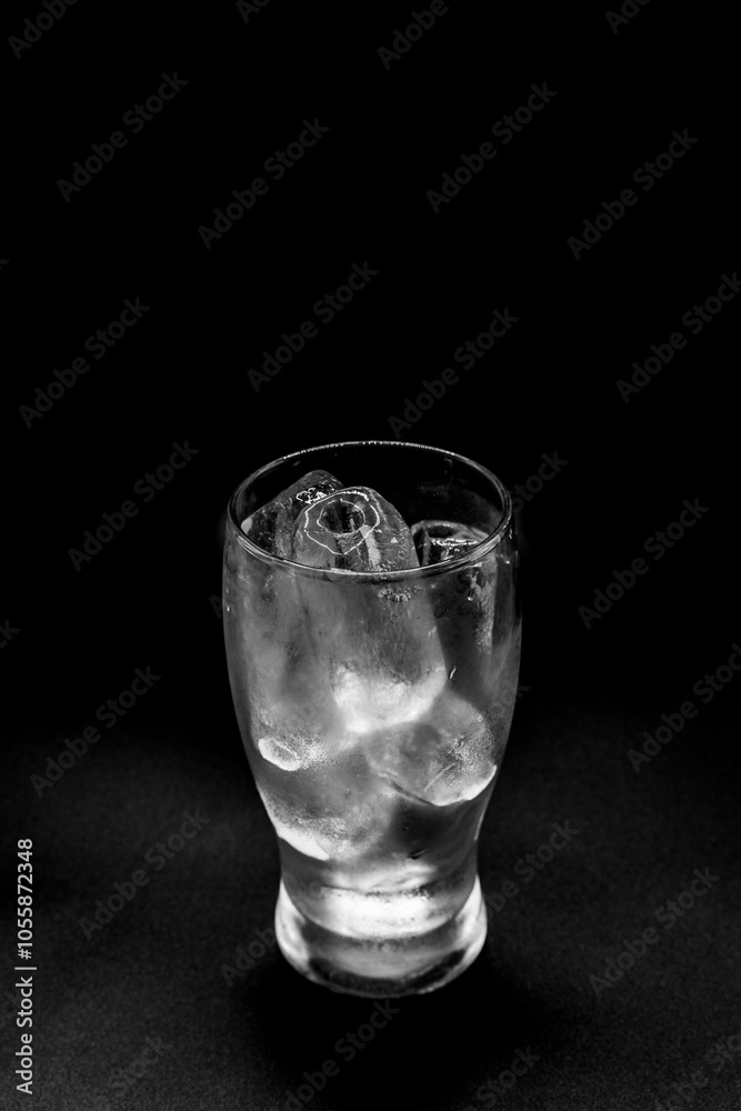 A glass with ice inside A glass with ice inside