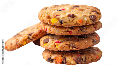 Untitled design - A close view of Pile of vegetable cookies Isolated on a transparent background