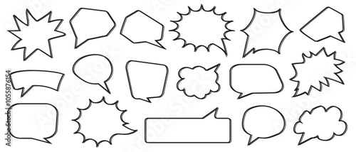 Speech bubble / speech balloon or chat bubble line art icon for apps and websites