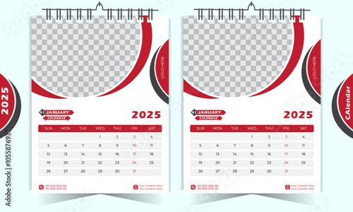 Calendar 2025 corporate template design set. Monthly planner design in corporate and business style