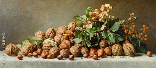 Still Life With Walnuts And Hazelnuts photo