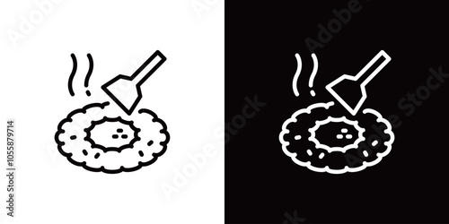 もんじゃ焼きのシンプルなアイコン