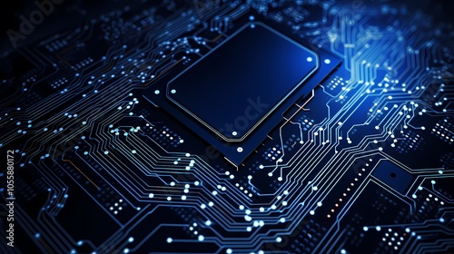 Futuristic digital cityscape with glowing lines and data servers