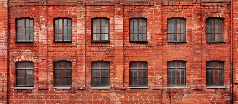 Fototapeta premium Detail Red Brick And Mortar Facade