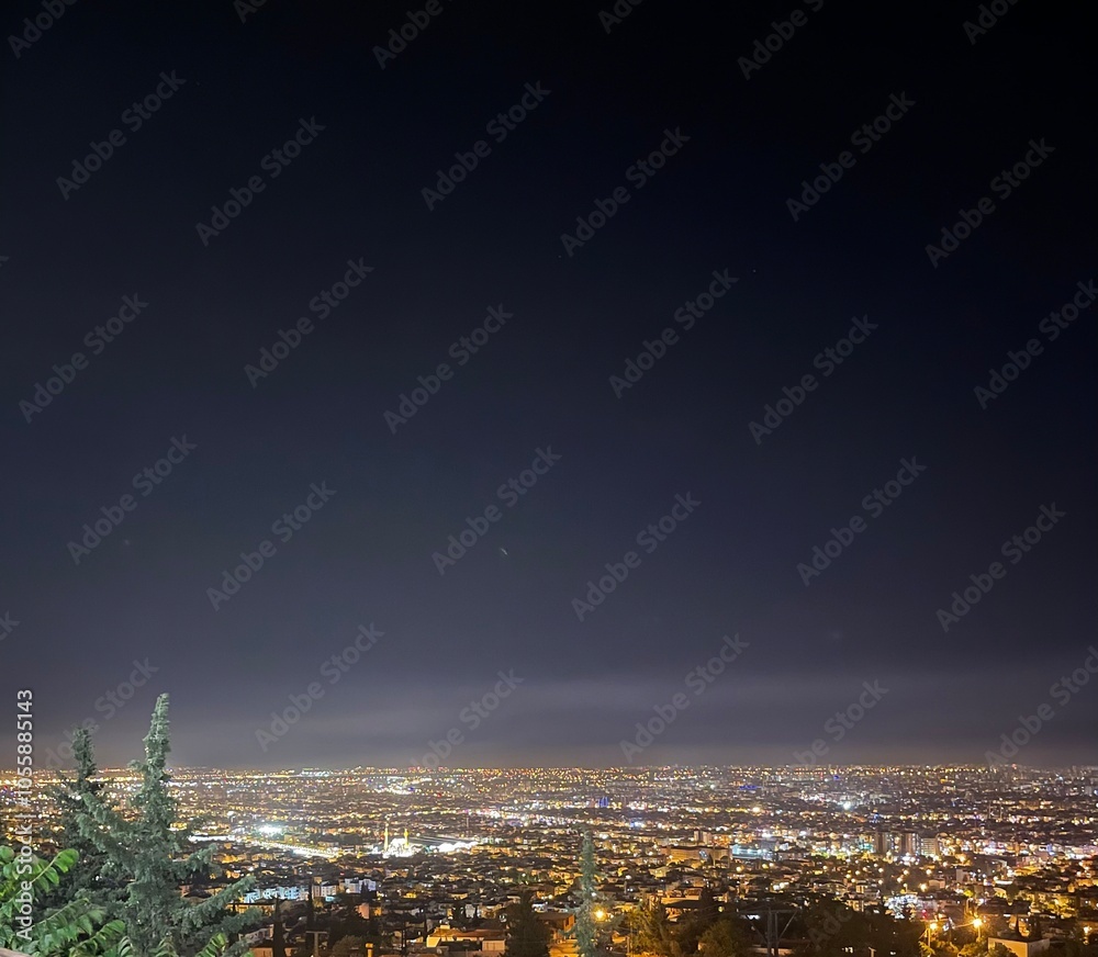 Naklejka premium night view of the big city