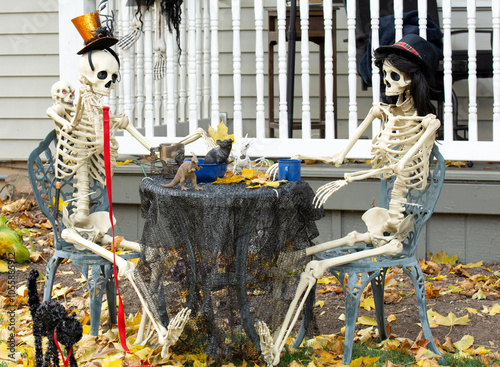 Halloween display outside of the house