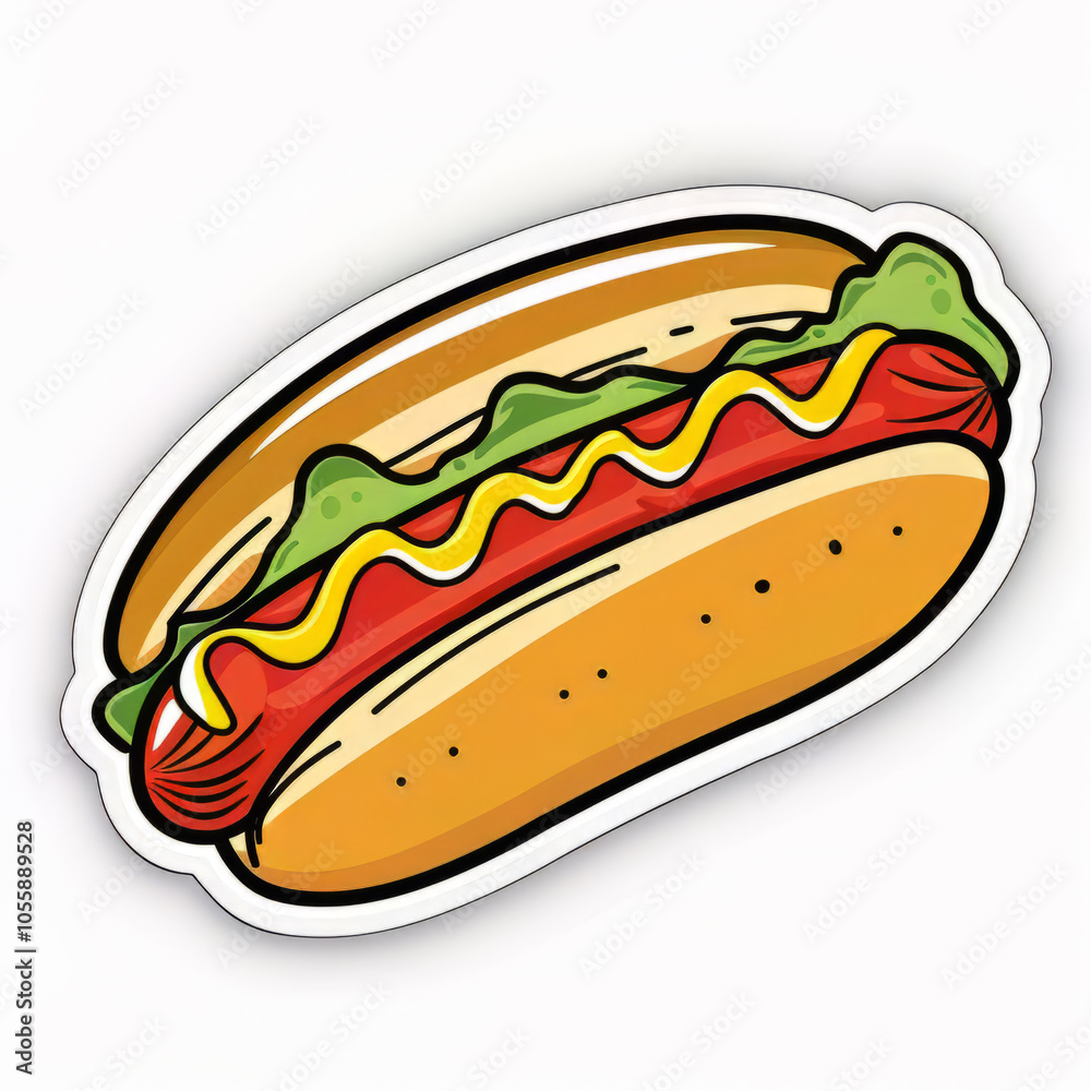 Cartoon hot dog, KENTOO Sticker, bar icon, industrial icon, decal, geometric edge, flat printing, Cartoon hot dog, KENTOO Sticker, bar icon, industrial icon, decal, geometric edge, flat printing,