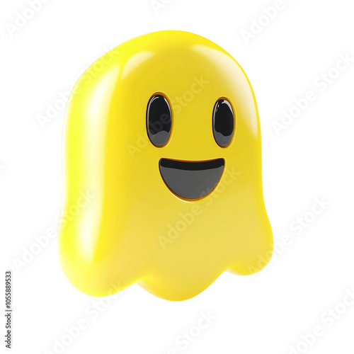 image of a 3D rendered Snapchat logo on a transparent background