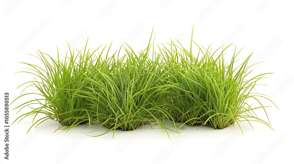 Green grass isolated on the white background.