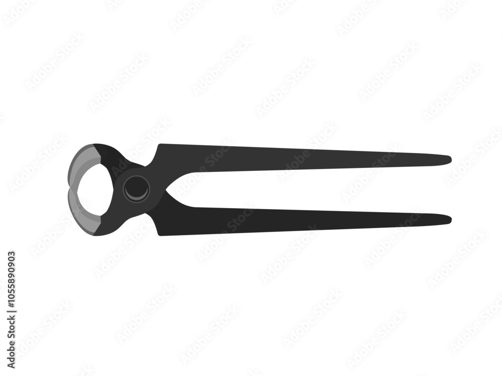Steel scoop pliers on a white background. Steel scoop pliers on a white background.