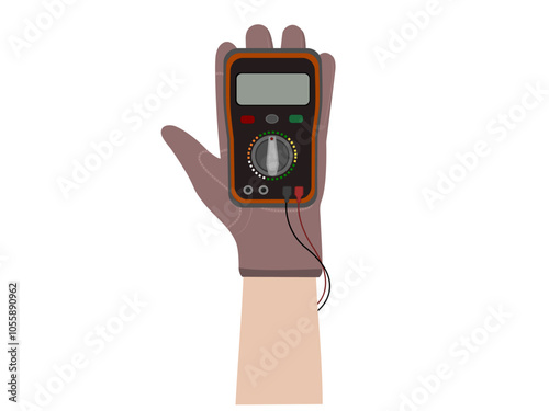 Multimeter on a white background.