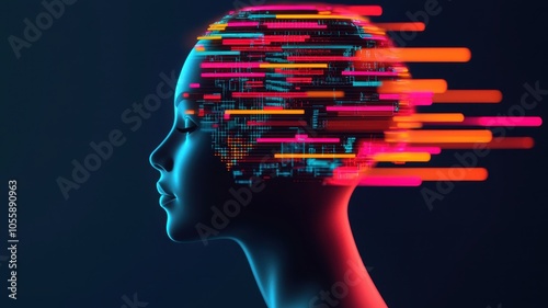 Business mindset with clear goals and intense focus, streamlined abstract background, determined energy, 3D illustration