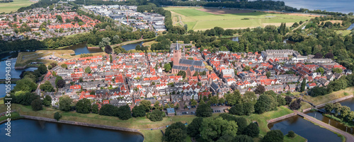 Obraz na płótnie Aerial view with Naarden fortress in Netherlands w salonie