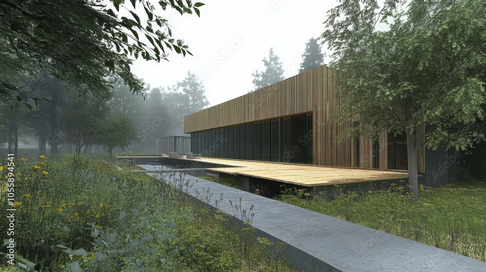 Embracing nature modern architectural design focused on sustainability and harmony with the environment Embracing nature modern architectural design focused on sustainability and harmony with the environment