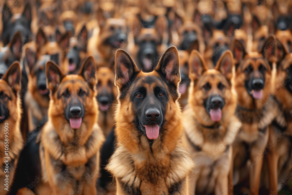 Hundreds of german shepherd dogs. Hundreds of german shepherd dogs.