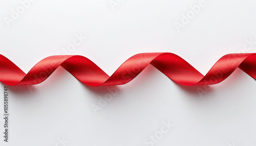 Red Holiday Ribbon Isolated on White Background Christmas New Year Design