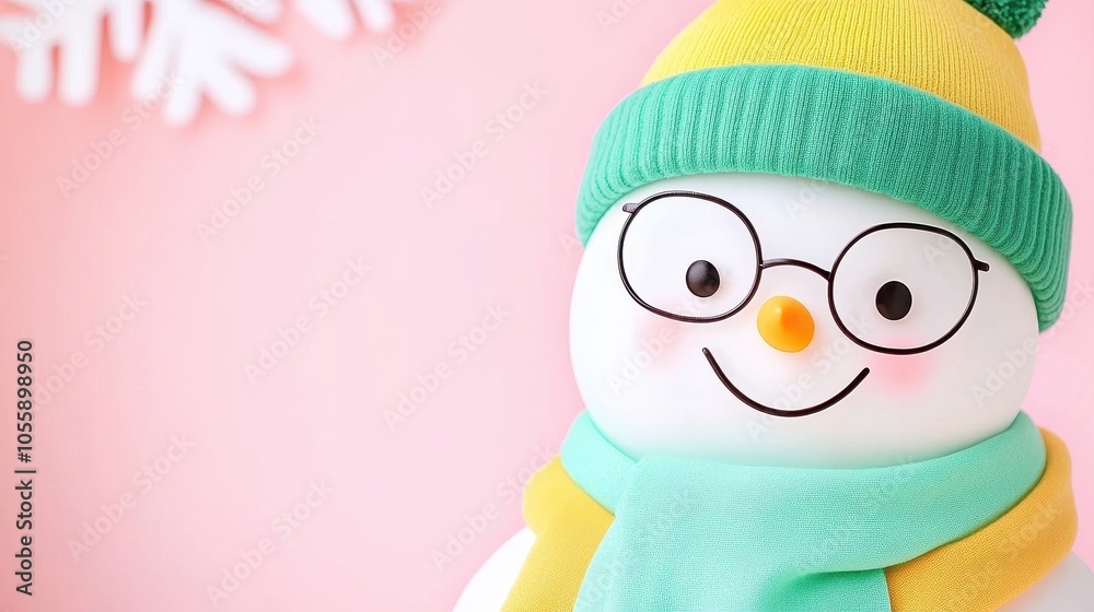 Cheerful Snowman Decorated for Winter Festivities