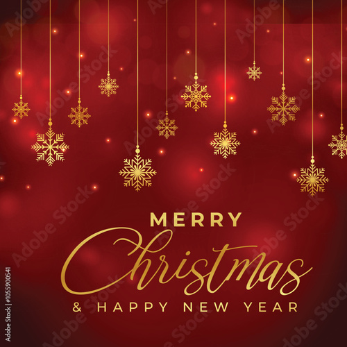 Merry Christmas Greeting Card, Poster, Banner Design Vector Illustration