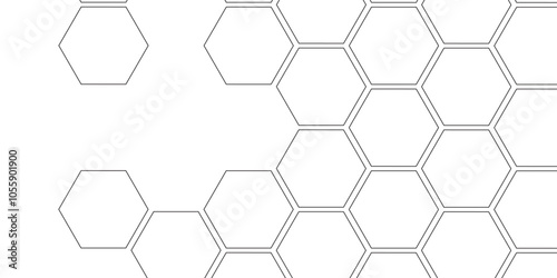 Vector geometric seamless texture symbol. Hexagon, bees hive cells pattern. Bee honey shapes. Abstract pattern with hexagonal white and gray technology line paper background.   Stylish grid texture. 
