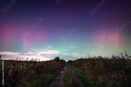 Aurora and a country lane