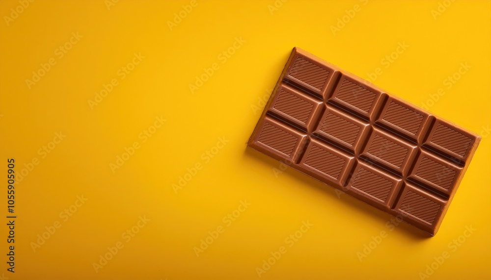 Chocolate bar on a yellow background Chocolate bar on a yellow background