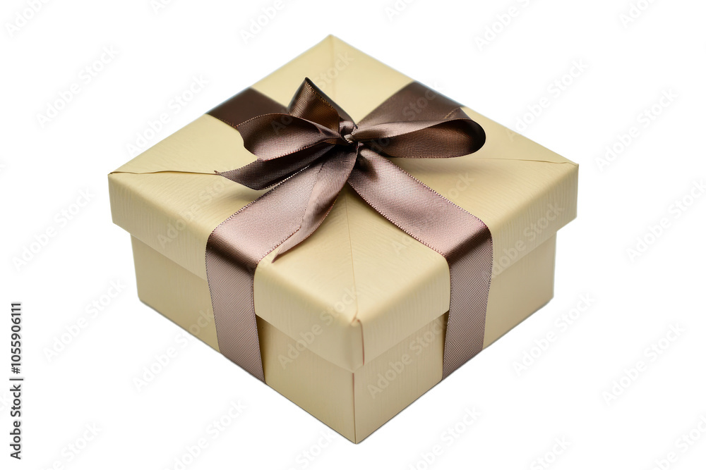 wrapped gift box with a plain ribbon, on a white background. wrapped gift box with a plain ribbon, on a white background.