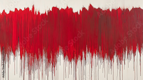 Bold Abstract Red Drip Painting photo