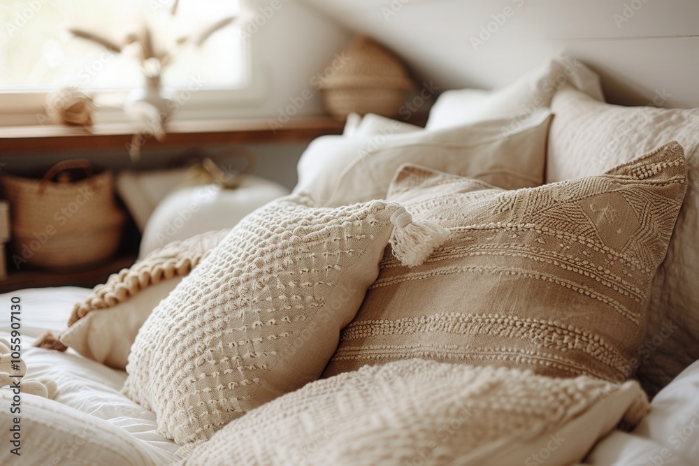 A bed with a white comforter and a few pillows A bed with a white comforter and a few pillows