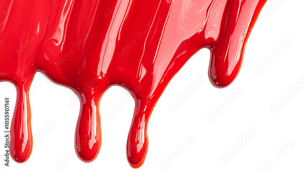 Dripping red paint on a white background Dripping red paint on a white background