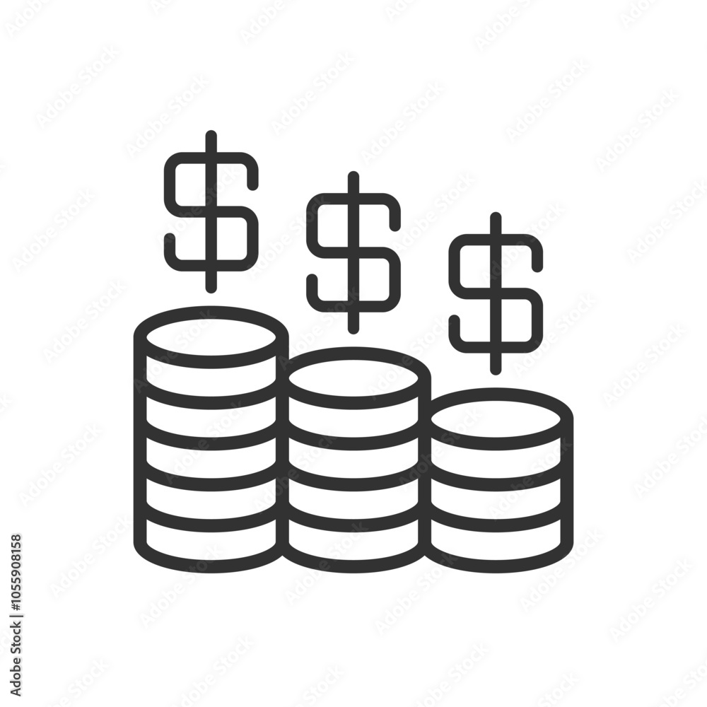 Obraz premium Coins Money Icon - Investment Icon