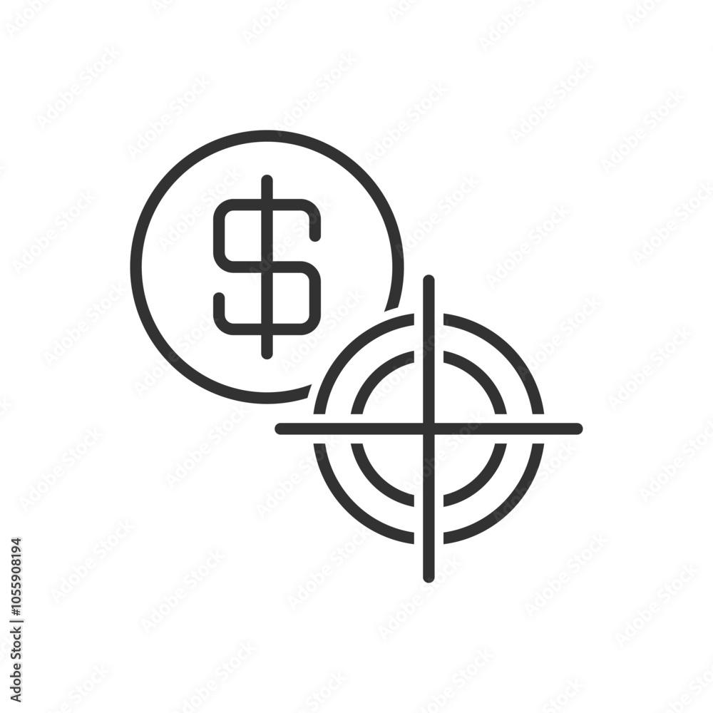 Profit Target Icon - Money Target Icon Profit Target Icon - Money Target Icon
