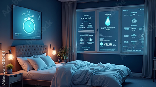Smart Bedroom With AI Sleep Monitoring And Holographic Displays