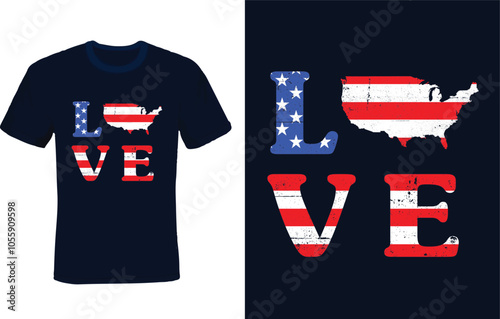 American T-shirt Design Vector
