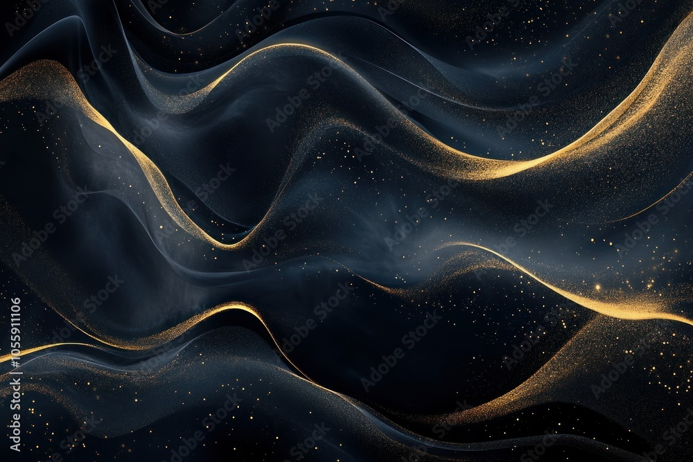 Elegant Black and Gold Wave Patterns for Design Use Elegant Black and Gold Wave Patterns for Design Use