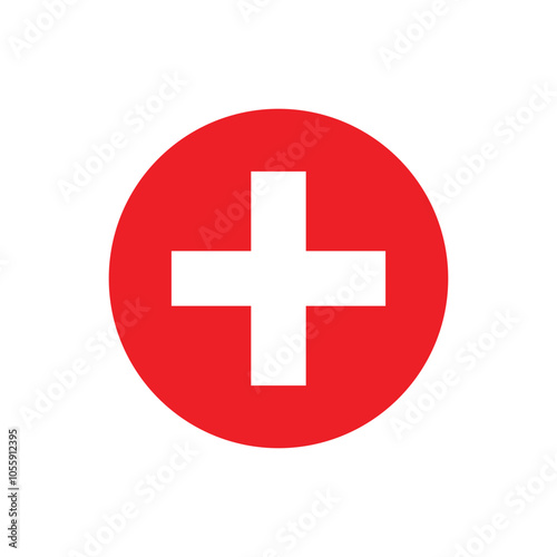 Plus icon silhouette vector on white background