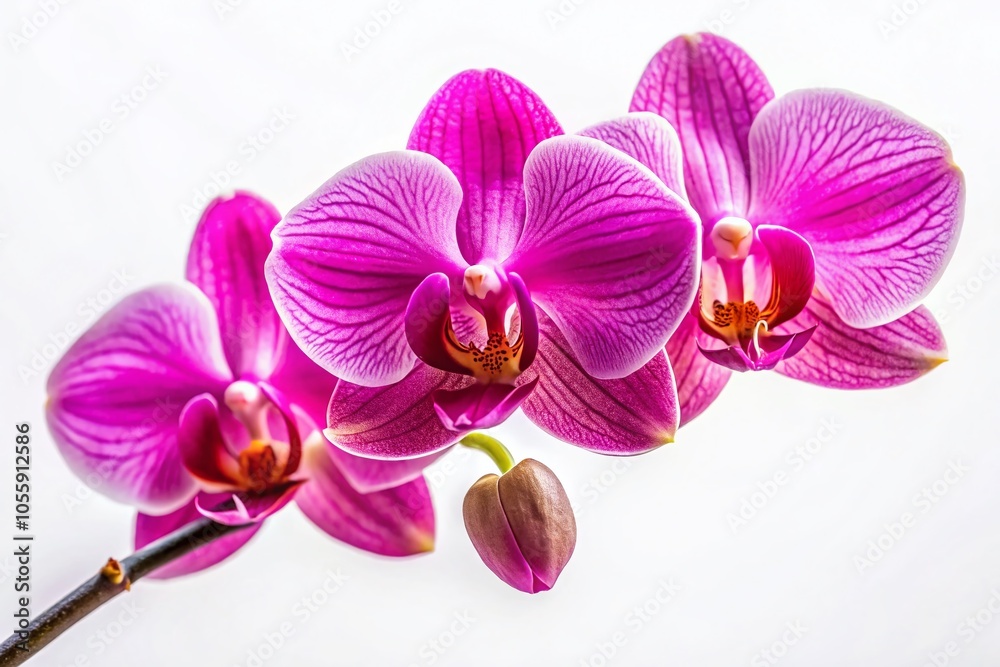 Obraz premium Pink Orchid Isolated on White Background | High Depth of Field Photography for Floral Decor and Nature Lovers