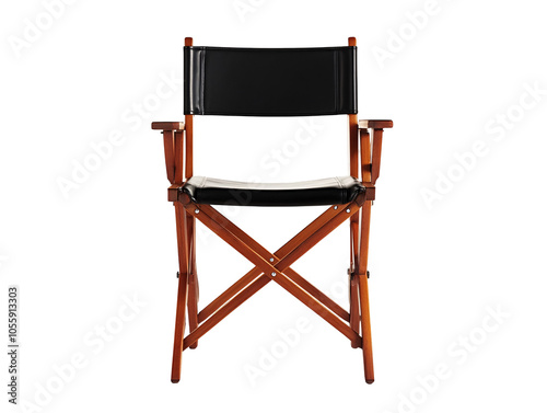 a black and wood folding chair