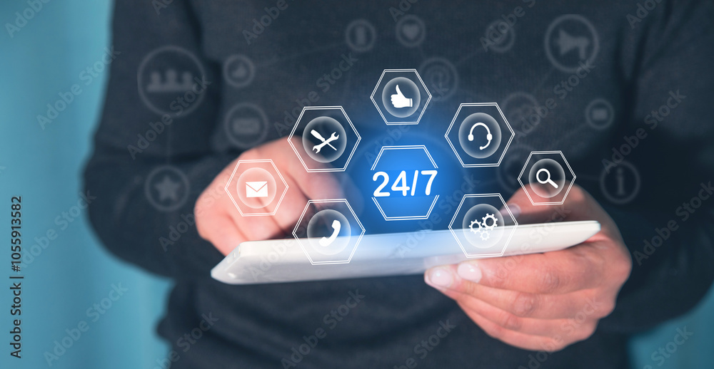 24/7 customer support service. Internet. Technology 24/7 customer support service. Internet. Technology