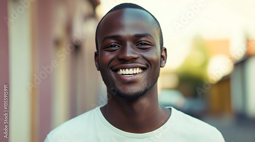 Friendly Black person smiling warmly