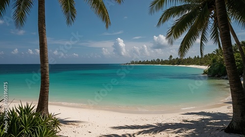Fototapeta Naklejka Na Ścianę i Meble -  beach with palm trees