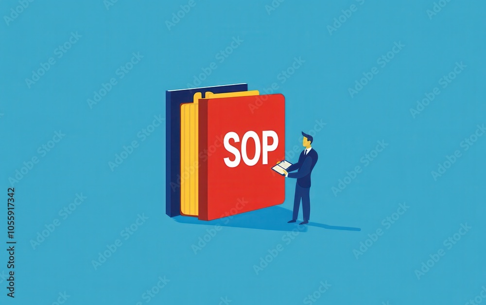 A flat design illustration of a binder labeled 