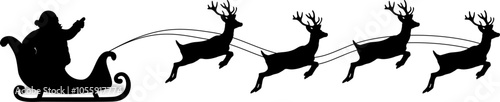 Santa's Sleigh Silhouette vector